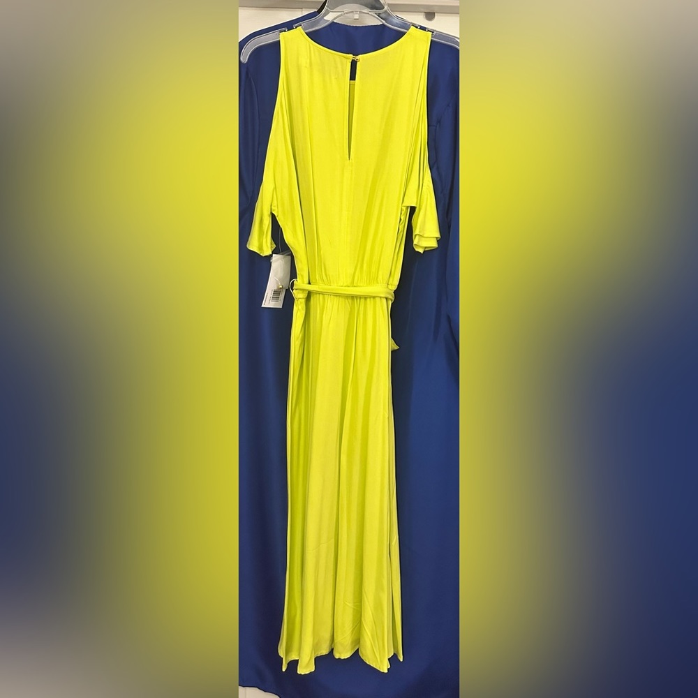 NWT Small Neon Yellow JUSTFAB Maxi Dress. - Picture 2 of 9